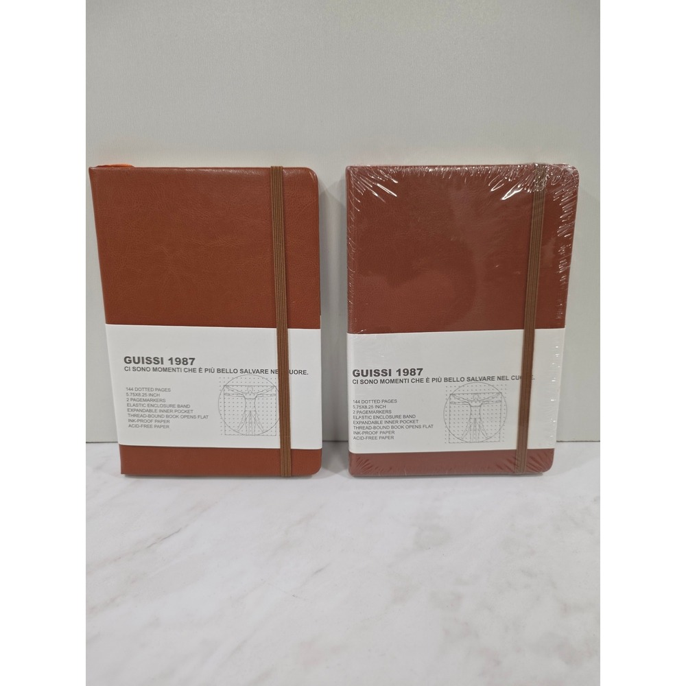 Dark Academia Minimalist Dotted Journal 2pk Guissi 1987 Brown Unisex OS Brown